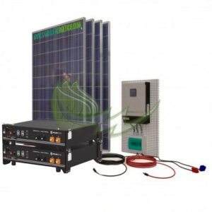 KIT SOLAR 6400 W/DÍA VERANO 3200 W/DÍA INVIERNO CON BATERÍA DE LITIO PARA LUZ, FRIGORÍFICO, BOMBA DE AGUA, LAVADORA