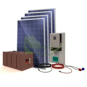 KIT SOLAR 6400/3200 W/DÍA PARA LUZ, FRIGORÍFICO, BOMBA DE AGUA, LAVADORA